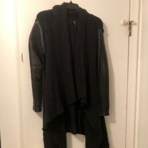 All Saints UK 14 US 10 Force Cardigan in Black lea